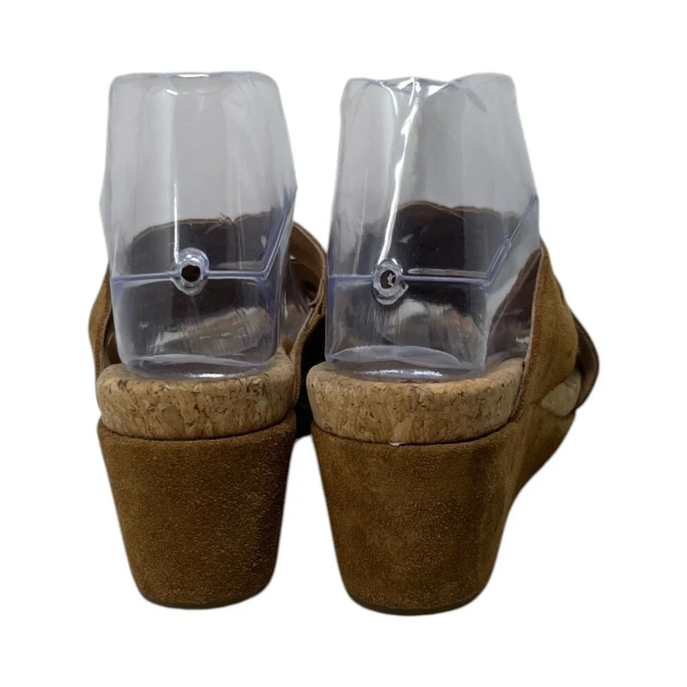 UGG Sandal Womens Size 7 Lilah Chestnut Brown Suede Cork Wedge Slide